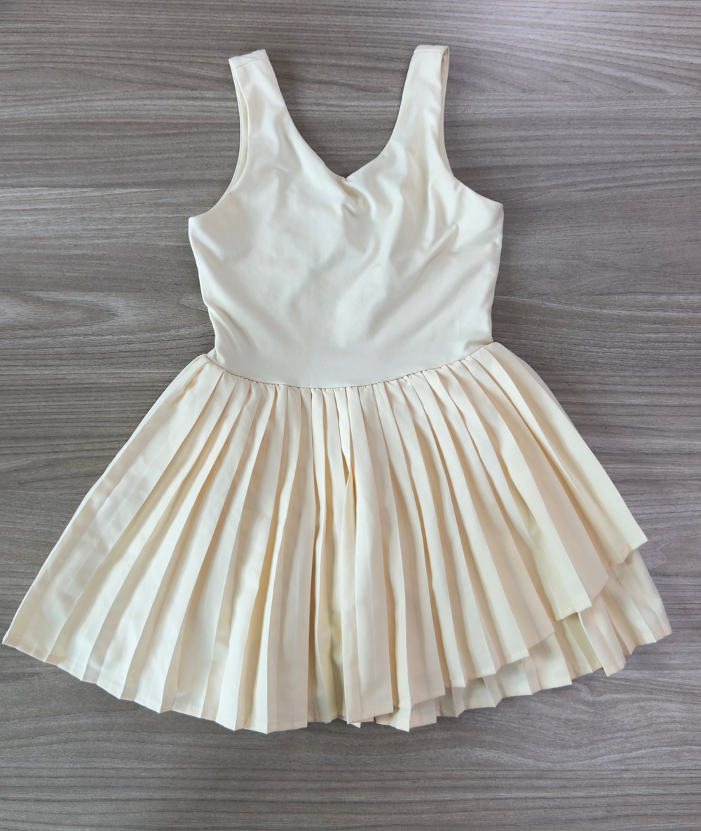 All in Motion Girls Pleated Tennis Dress Cream Size XS (4/5) Activewear Skort